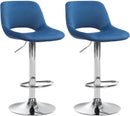 Modernes 2er-Set höhenverstellbare Samt-Barhocker mit Fußstütze