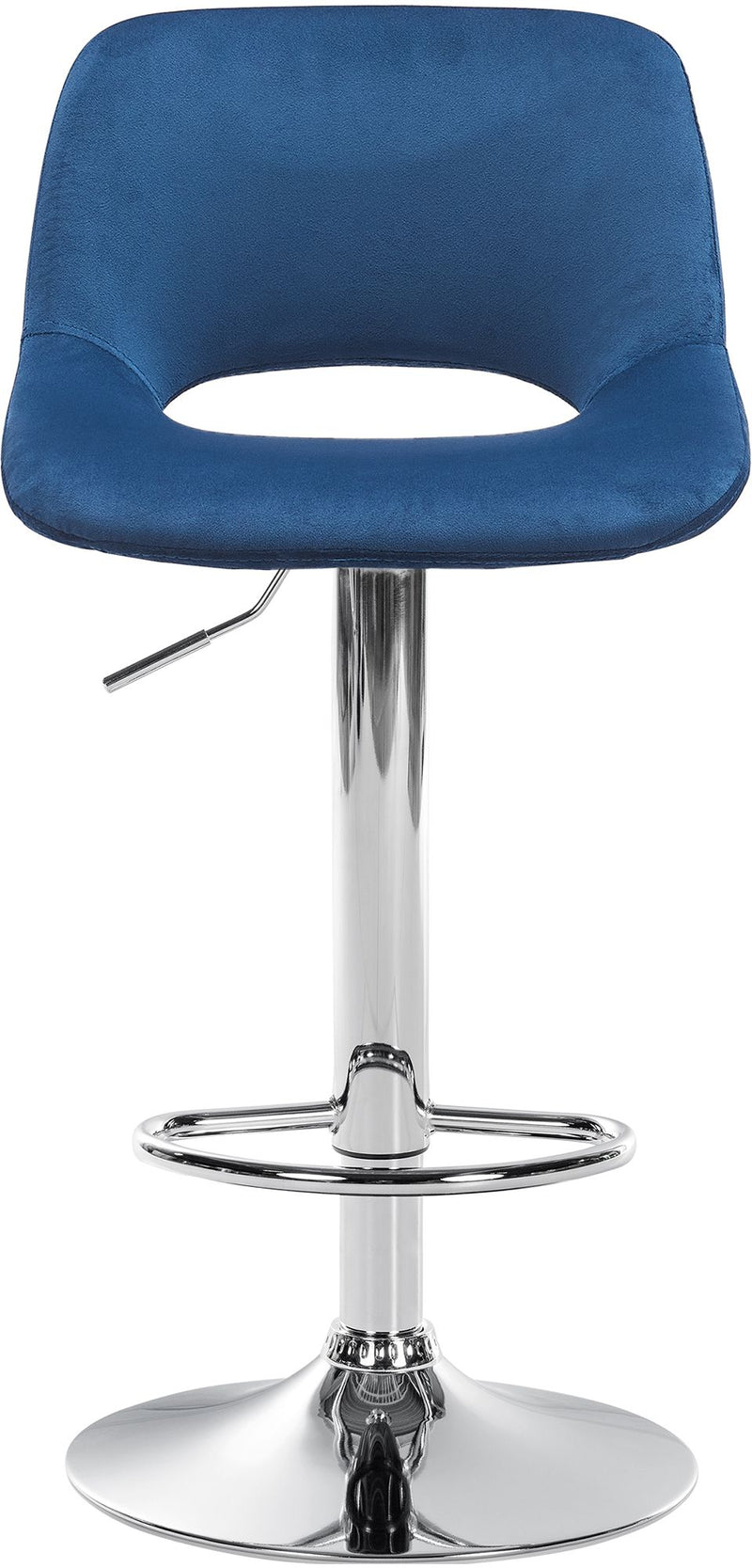 Barhocker 2er-Set höhenverstellbar mit Samtpolsterung und Rückenlehne in Chromoptik für Kücheninsel und Bar