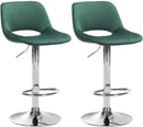 Modernes 2er-Set höhenverstellbare Samt-Barhocker mit Fußstütze