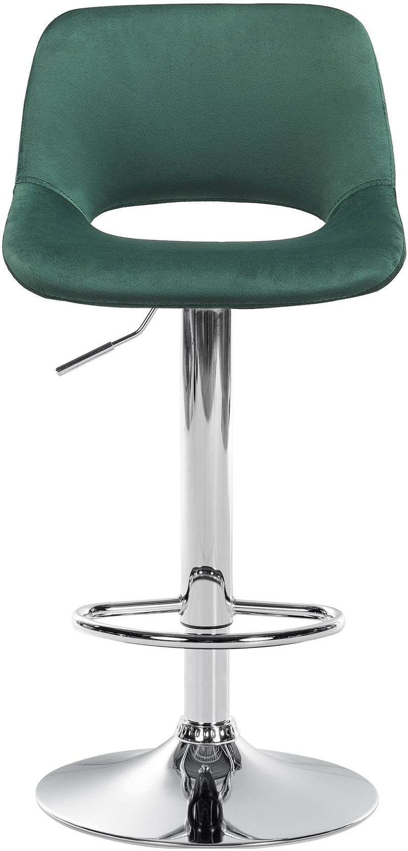 Barhocker 2er-Set höhenverstellbar mit Samtpolsterung und Rückenlehne in Chromoptik für Kücheninsel und Bar