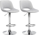 Modernes 2er-Set höhenverstellbare Samt-Barhocker mit Fußstütze