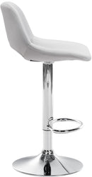 Barhocker 2er-Set höhenverstellbar mit Samtpolsterung und Rückenlehne in Chromoptik für Kücheninsel und Bar