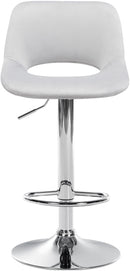 Barhocker 2er-Set höhenverstellbar mit Samtpolsterung und Rückenlehne in Chromoptik für Kücheninsel und Bar