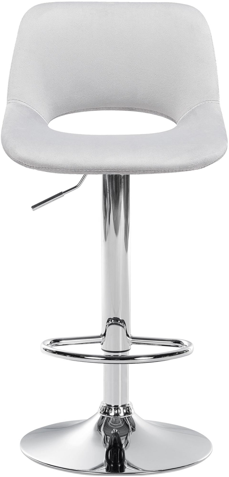 Barhocker 2er-Set höhenverstellbar mit Samtpolsterung und Rückenlehne in Chromoptik für Kücheninsel und Bar