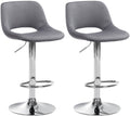 Barhocker 2er-Set höhenverstellbar mit Samtpolsterung und Rückenlehne in Chromoptik für Kücheninsel und Bar