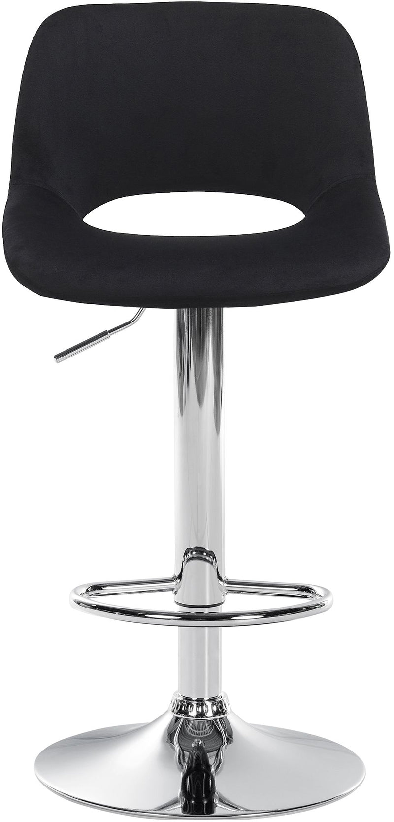 Barhocker 2er-Set höhenverstellbar mit Samtpolsterung und Rückenlehne in Chromoptik für Kücheninsel und Bar