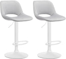 Modernes 2er-Set höhenverstellbare Samt-Barhocker mit Fußstütze