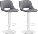 Modernes 2er-Set höhenverstellbare Samt-Barhocker mit Fußstütze