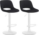 Modernes 2er-Set höhenverstellbare Samt-Barhocker mit Fußstütze