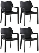 4er Set Gartenstühle Diva mit Armlehne