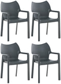 4er Set Gartenstühle Diva mit Armlehne