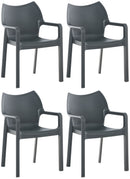 4er Set Gartenstühle Diva mit Armlehne