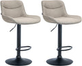 Höhenverstellbare Barhocker im 2er-Set mit Stoffbezug und Metallgestell