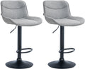 Höhenverstellbare Barhocker im 2er-Set mit Stoffbezug und Metallgestell
