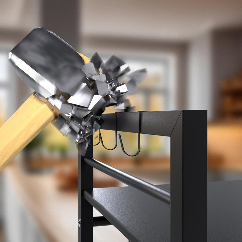 Mikrowellenregal höhenverstellbar 2-stufig / 3-stufig mit Haken Stauraum Küche