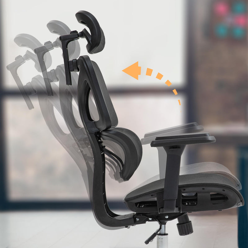 Ergonomischer Bürostuhl – mit Lordosenstütze, Kopfstütze & 135 kg Belastbarkeit für gesundes Sitzen