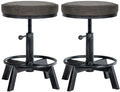 2er-Set höhenverstellbare Industrial-Hocker mit Kunstlederbezug