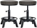 2er-Set höhenverstellbare Industrial-Hocker mit Kunstlederbezug