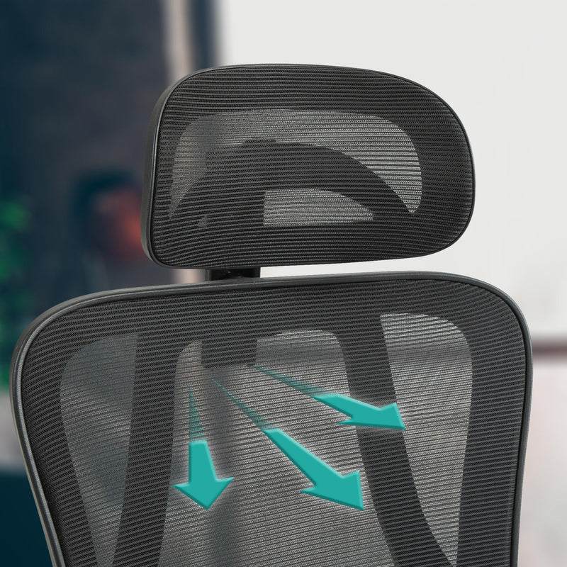 Ergonomischer Bürostuhl mit 3D-Armlehnen & Lordosenstütze  Atmungsaktiv Höhenverstellbar