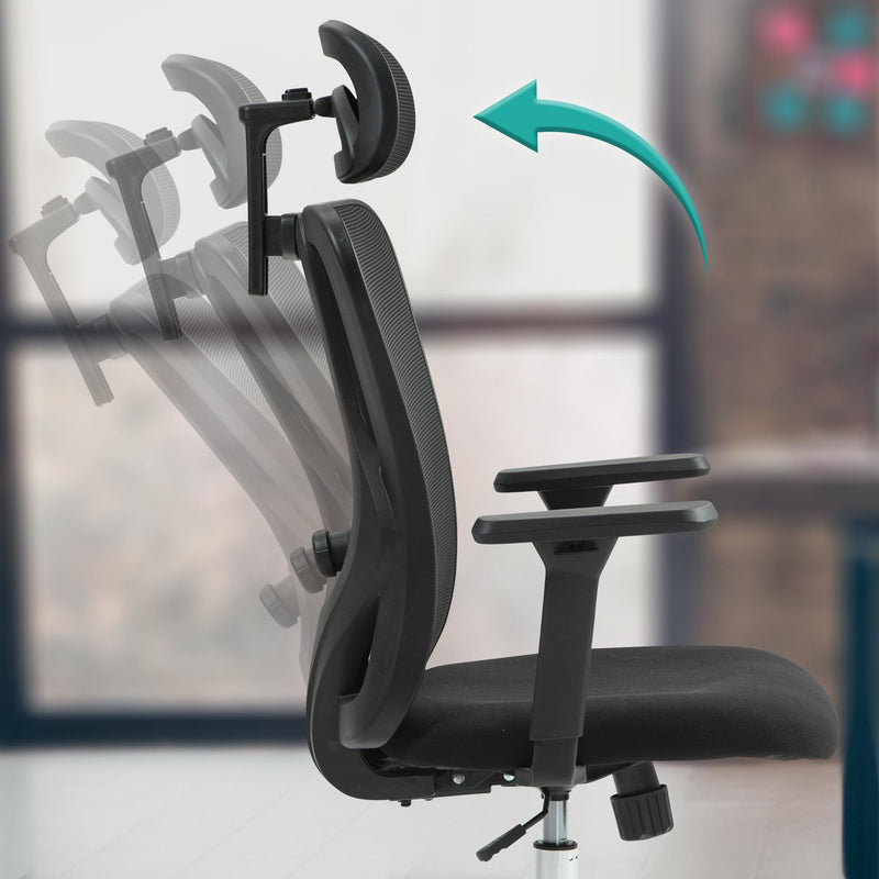 Ergonomischer Bürostuhl mit 3D-Armlehnen & Lordosenstütze  Atmungsaktiv Höhenverstellbar