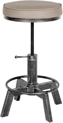 Hocker Höhenverstellbar, Kunstleder, Industrial-Design