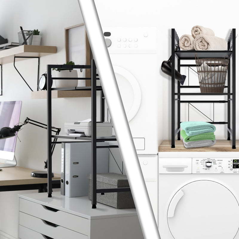 Mikrowellenregal höhenverstellbar 2-stufig / 3-stufig mit Haken Stauraum Küche