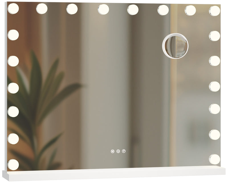 Schminkspiegel mit LED Beleuchtung und Vergrößerungsspiegel USB Anschlüssen