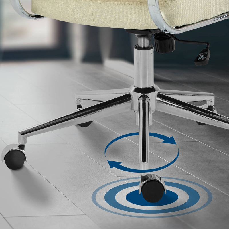 Bürostuhl mit Armlehnen und Stoffbezug Chromgestell verstellbare Sitzhöhe