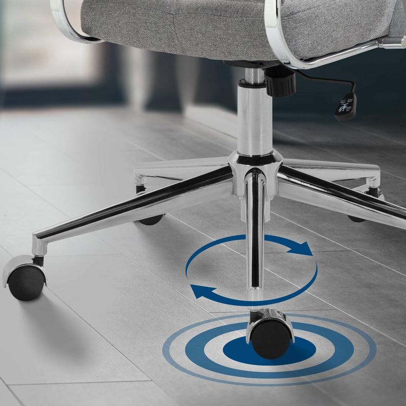 Bürostuhl mit Armlehnen und Stoffbezug Chromgestell verstellbare Sitzhöhe