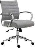Bürostuhl mit Armlehnen und Stoffbezug Chromgestell verstellbare Sitzhöhe