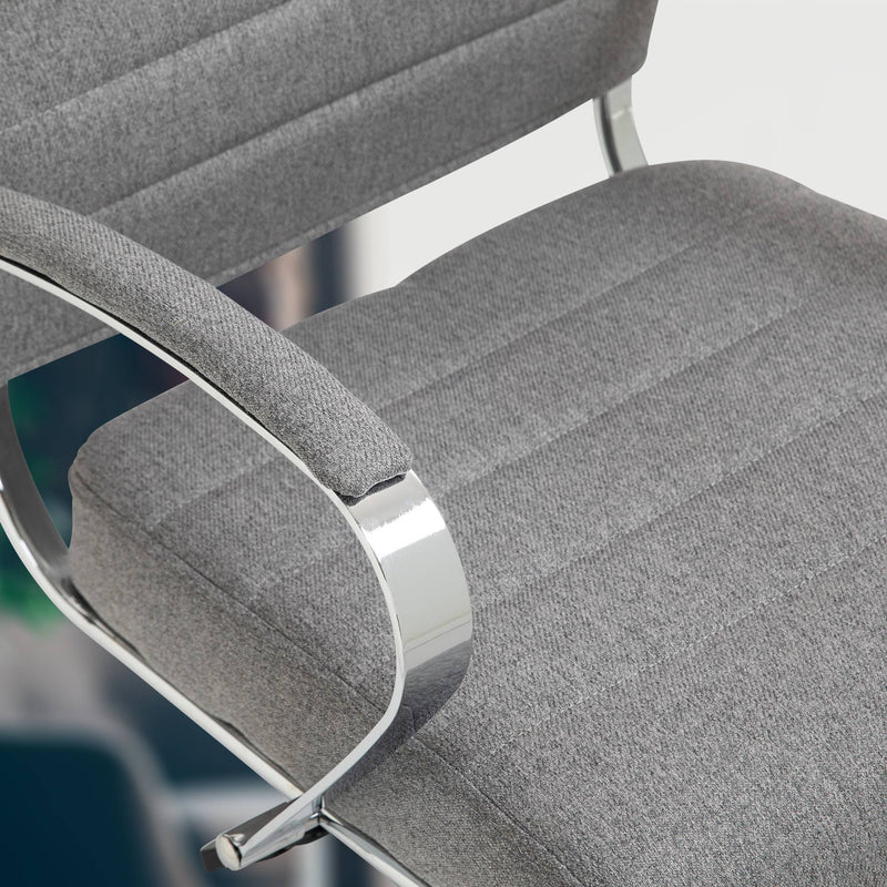 Bürostuhl mit Armlehnen und Stoffbezug Chromgestell verstellbare Sitzhöhe