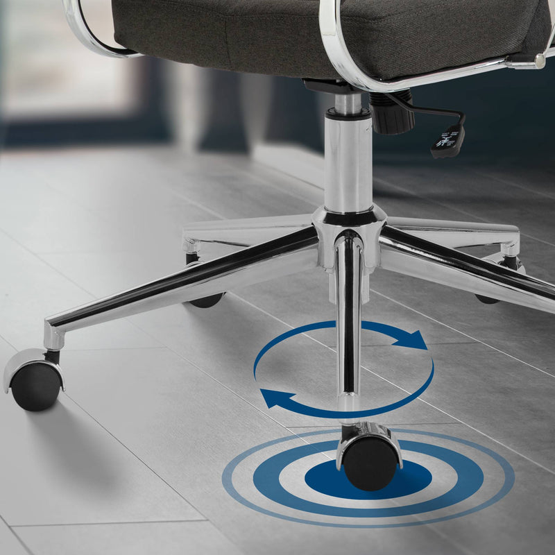 Bürostuhl mit Armlehnen und Stoffbezug Chromgestell verstellbare Sitzhöhe