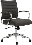 Bürostuhl mit Armlehnen und Stoffbezug Chromgestell verstellbare Sitzhöhe