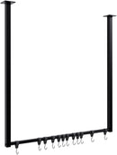 Kleiderstange mit 12 Haken für Deckenmontage - Garderobenstange Metall 50 kg belastbar