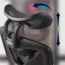 Bürostuhl mit Kopfstütze & Fußstütze 3 fach verstellbare Rückenlehne Mesh Bezug 120 kg