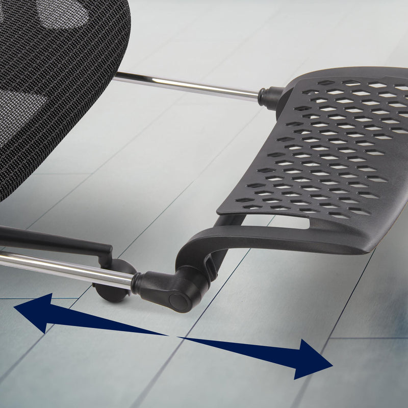 Bürostuhl mit Kopfstütze & Fußstütze 3 fach verstellbare Rückenlehne Mesh Bezug 120 kg