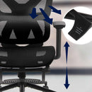 Bürostuhl mit Kopfstütze & Fußstütze 3 fach verstellbare Rückenlehne Mesh Bezug 120 kg