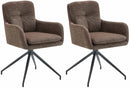 2er-Set Esszimmerstühle  Stoff, 180° drehbar, gepolstert