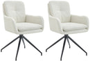 2er-Set Esszimmerstühle  Stoff, 180° drehbar, gepolstert