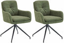 2er-Set Esszimmerstühle  Stoff, 180° drehbar, gepolstert