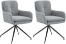 2er-Set Esszimmerstühle  Stoff, 180° drehbar, gepolstert
