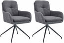 2er-Set Esszimmerstühle  Stoff, 180° drehbar, gepolstert