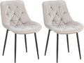 Esszimmerstühle 2er-Set mit Samtbezug & Steppung gepolstert Metallgestell schwarz120 kg belastbar