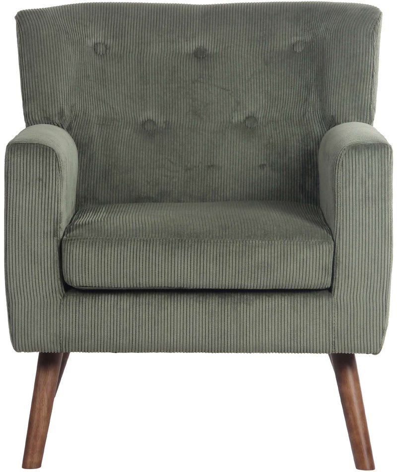 Cord-Polstersessel  dick gepolstert, Holzbeine, Bodenschoner