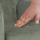 Cord-Polstersessel  dick gepolstert, Holzbeine, Bodenschoner