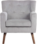 Cord-Polstersessel  dick gepolstert, Holzbeine, Bodenschoner