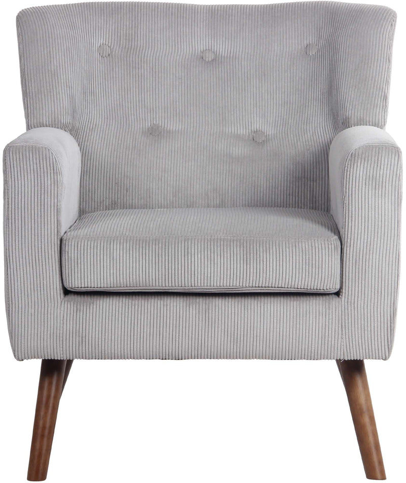 Cord-Polstersessel  dick gepolstert, Holzbeine, Bodenschoner