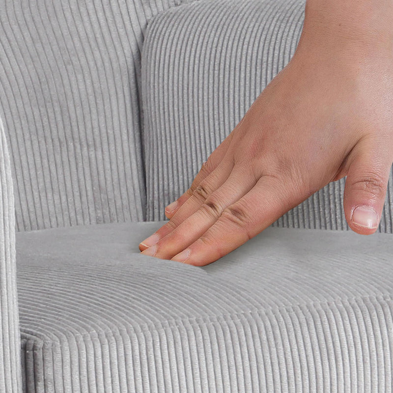 Cord-Polstersessel  dick gepolstert, Holzbeine, Bodenschoner