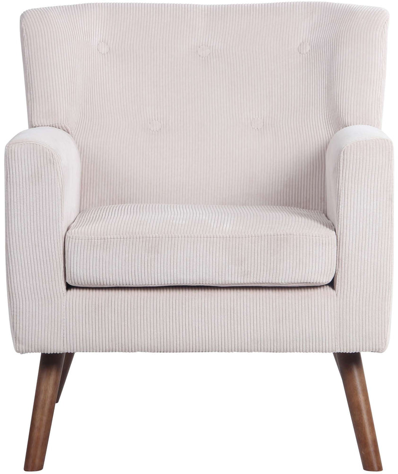 Cord-Polstersessel  dick gepolstert, Holzbeine, Bodenschoner