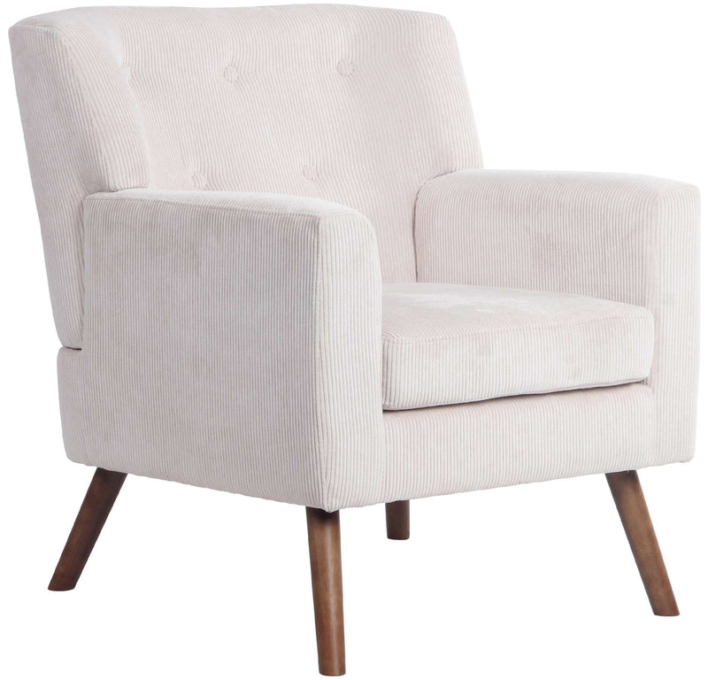 Cord-Polstersessel  dick gepolstert, Holzbeine, Bodenschoner